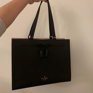 Kate Spade Hayes Large Satchel Black and Pink